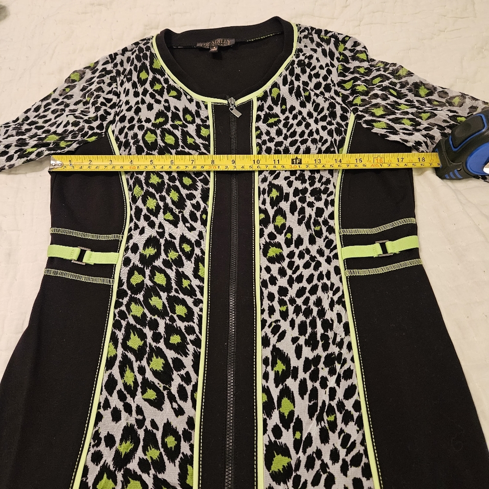 Piccadilly Jacket and matching tank, size  Sm, animal print black, cream green - Picture 15 of 16